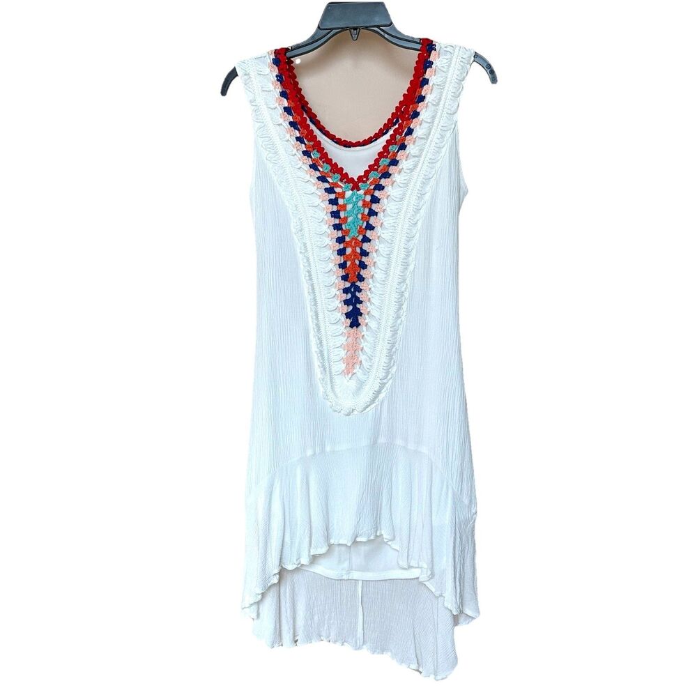 Venus Dress 2 Sm Mini Sleeveless White Crochet Resort Vaca Ready Pullover NWOT